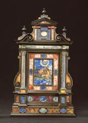 Ołtarz przenośny z szopką florencką (pietra dura)
