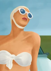 Letnia kostium kąpielowy w stylu retro
