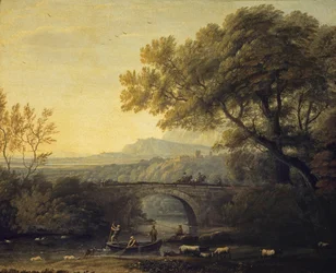 Francuski:  Paysage avec un pont Krajobraz z mostem