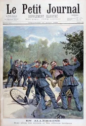 Bójka żołnierzy niemieckich z oficerami bawarskimi, Niemcy, 1898