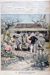 Lekcja rolnictwa dla rdzennej ludności Madagaskaru, 1897