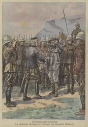 Chwalebna kapitulacja: generał burski Piet Cronje poddaje się generałowi Robertsowi po bitwie pod Paarderbergiem