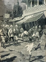 Powstanie w Bombaju w 1898 roku (rycina)