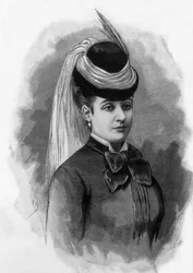 Marie Regnault, kobieta będąca ofiarą przestępstwa na ulicy Montaigne w Paryżu w 1887 roku (rycina)