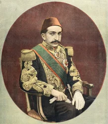Portret Abdula Hamida Chana, sułtana Imperium Osmańskiego, 1897 (rycina)