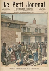 Obóz dla uchodźców żydowskich w Gare de Lyon, z „Le Petit Journal”, dodatek Illustre, 10 września 1892
