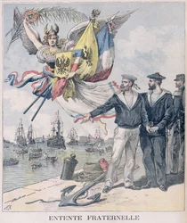 Ententa francusko-rosyjska, ilustracja z „Le Petit Journal”, 30 września 1893 r.