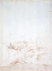 An Italian Hill Town (recto) (pióro, brązowy i czarny tusz na papierze) (odwrotnie patrz 152661)