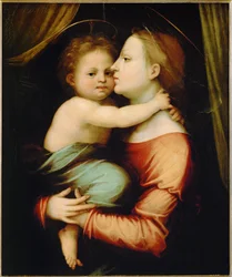 Madonna z dzieciątkiem (drewno topoli)