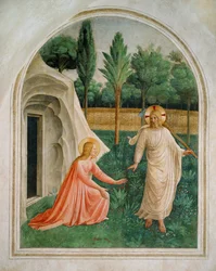 Noli me tangere i Chrystus spotyka Marię Magdalenę w ogrodzie