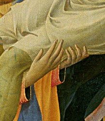 Fragment ołtarza Santa Trinita, ramy i sterczyn autorstwa Lorenzo Monaco (Piero di Giovanni) (ok. 1370-1425) ukończony ok. 1434 (tempera i złoto na panelu)