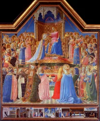 Koronacja Matki Boskiej (predella ze scenami z życia świętego Dominika)