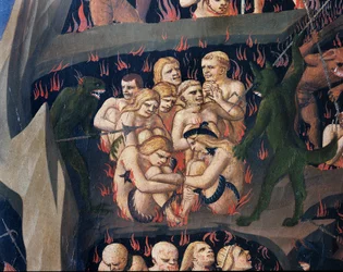 Sąd Ostateczny: Piekło (tempera na drewnie)
