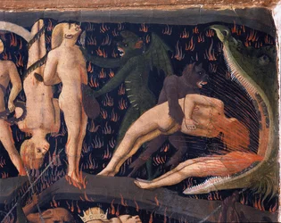 Sąd Ostateczny: Piekło (tempera na drewnie)