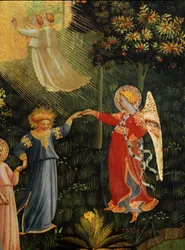 Sąd Ostateczny: taniec wybranych w Raju. (tempera na drewnie
