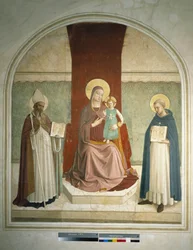 Madonna z Dzieciątkiem i św. Franciszkiem i św. Zenobią Fresk Guido di Pietro