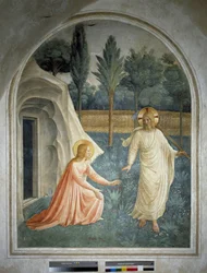 Noli tangere mnie. Zmartwychwstały Jezus Chrystus nie chce być dotykany przez Świętą Marię Magdalenę Fresk Guido di Pietro