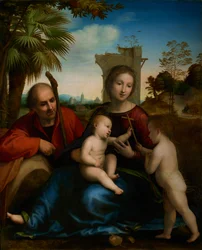 Odpoczynek podczas ucieczki do Egiptu ze świętym Janem Chrzcicielem, ok. 1509