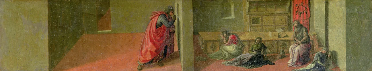 Święty Mikołaj obdarowuje trzy zubożałe panny swoim dziedzictwem (w kaplicy Martelli) (panel)