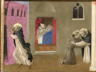 Sen papieża Innocentego III. Poliptyk Cortona z predelli, ok. 1437.