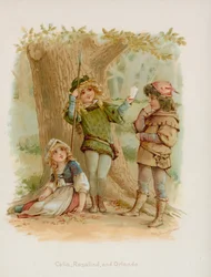 Celia, Rosalind i Orlando z „Jak wam się podoba” Szekspira