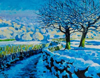 Light on a Winter Lane, 2022 (akryl na płótnie)
