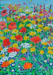 Wild Flower Meadow, 2024 (akryl na płótnie)