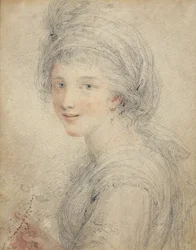 Portret Angeliki Kauffman (kreda kolorowa na papierze)