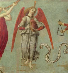Anioł grający na dudach, ok. 1475-97, detal 64871