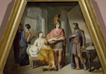 Alexander oddał swoją Panią Campaspe Apellesowi, Francesco Coghetti (1804-1875), olej na płótnie