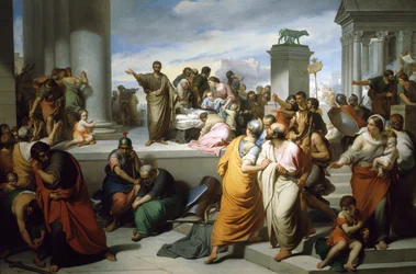 Brutus pokazujący ciało Lukrecji mieszkańcom Rzymu – Francesco Coghetti (1804-1875)