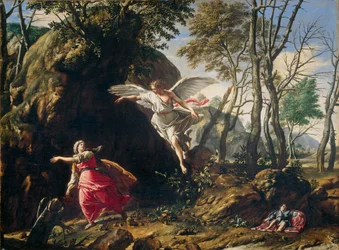 Holenderski: Hagar i Izmael na pustyni Hagar i Izmael na pustyni