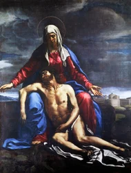 Pobożność, Francesco Cozza (1605-1682), olej na płótnie, 221x167 cm.
