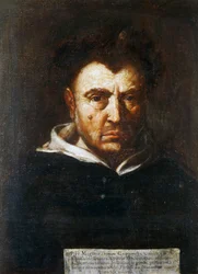 Portret Tommaso Campanelli (1568-1639), włoskiego filozofa dominikańskiego, obraz Francesco Cozzy (1605-1682), ok. 1630