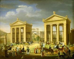Podejście do Willi Borghese, Rzym, 1838.