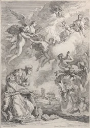 Papież Święty Grzegorz I uwalnia dusze z czyśćca swoimi modlitwami, 1731.