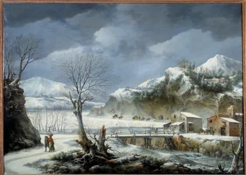 Pejzaż zimowy, Francesco Foschi (zm. 1805) XVIII w. Lille, Muzeum Sztuk Pięknych