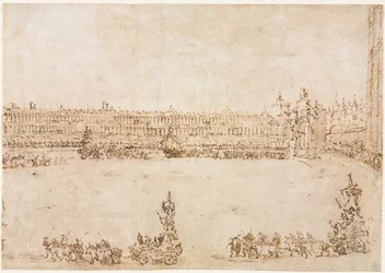Procesja triumfalnych samochodów na Piazza San Marco w Wenecji, świętująca wizytę..., 1782.