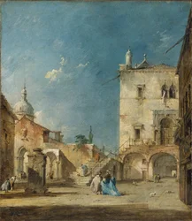 Wyimaginowany widok na plac wenecki lub Campo, ok. 1780