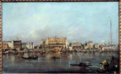 Pałac Dożów od strony morza Obraz Francesco Guardi (1712-1793) XVIII w. Słońce. 0,42x0,68m.