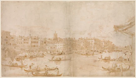 Canal Grande powyżej Rialto (recto); Kapłan odprawiający mszę i nauczający święty Wincenty Ferreriusz (verso)