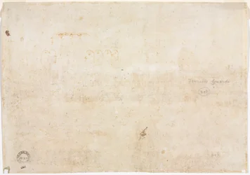 Trzy szkice łuków (verso)