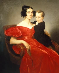Portret Teresy Zumali Marsili z synem Giuseppe, autorstwa Francesco Hayeza (1791-1882), olej na płótnie
