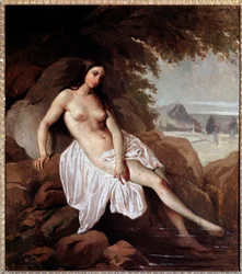 Kąpiąca się, obraz Francesca Hayeza (1791-1882), 1832, wymiary 63 x 56 cm, Bergamo, Accademia Carrara