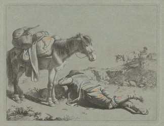 Pasterz w spoczynku w pobliżu jucznego konia, 1762.