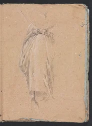 Szkicownik werona: Studium draperii z kolankiem, strona 5, 1760.