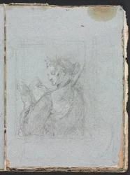 Szkicownik Verona: Postać kobieca z otwartą książką, strona 63, 1760.