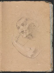 Szkicownik werona: Głowa kobiety z lewą ręką strona 13, 1760.