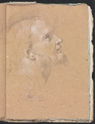 Szkicownik Verona: Głowa mężczyzny na stronie profilu 91 , 1760.