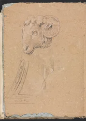Szkicownik werona: strona głowy Barana 12, 1760.